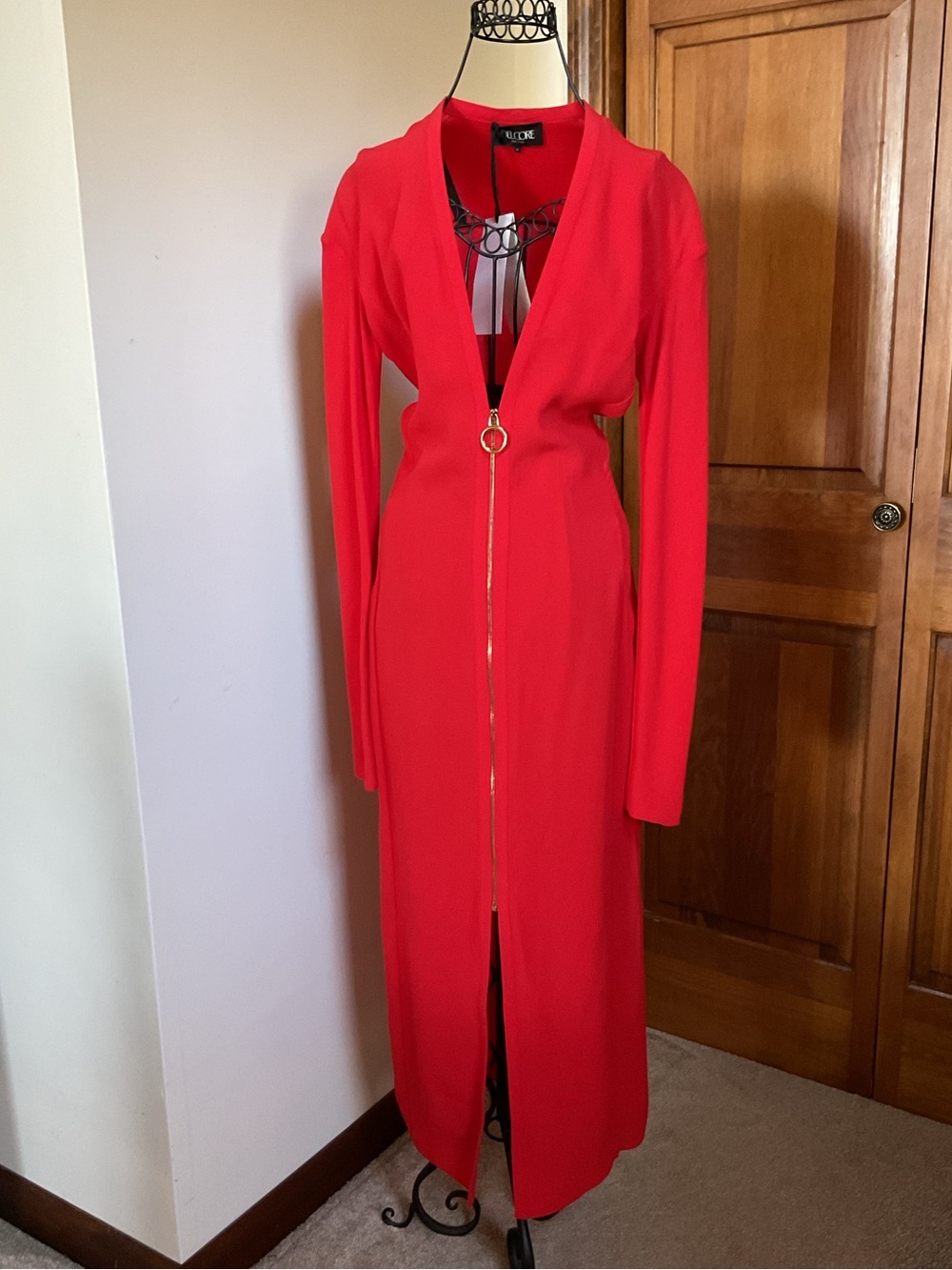 Del Core beautiful zip front evening dress, NWTGS £1800/$2400